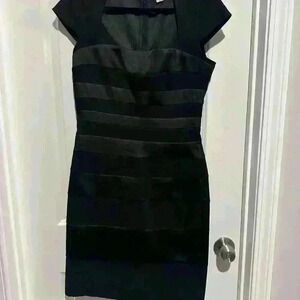Black Satin Dress by Sangria Size 8